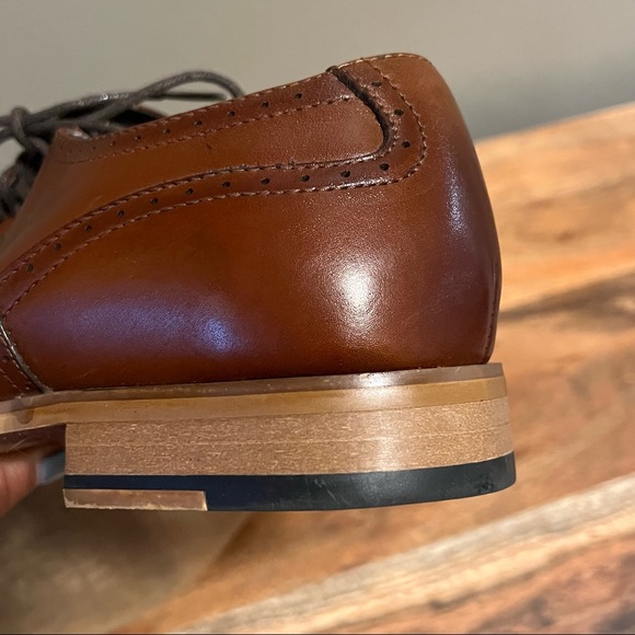Stacy Adams Dunbar Tan Wingtip Oxfords 9W - Picture 11 of 13